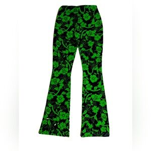 Black and green Zara wide leg pants